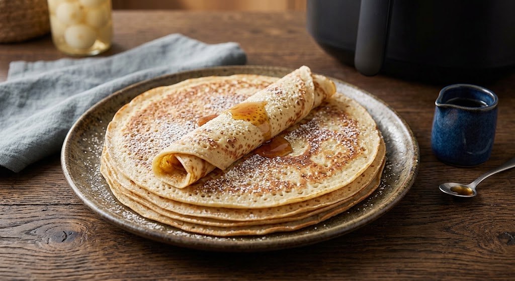 Stack of freshly baked Dutch pannenkoeken